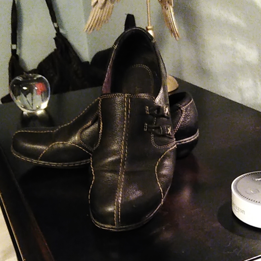 Clarks,Siz 11, espresso w/contrasting stitch, flat